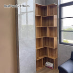 Modern Minimalist Rectangular Rubberwood Eco-Friendly Board Bookshelf Corner Shelf Unit 5/6 Tiers For Home & Office DFM-F