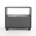 Modern Minimalist Square 1-Drawer Storage Dark Gray Nightstand For Bedroom Lumendat