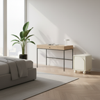 Contemporary Scandinavian Square Cream 1-Cabinet Accent Nightstand - Sculpted Arch Door & Ball Legs Bedside Table For Bedroom Lumendat