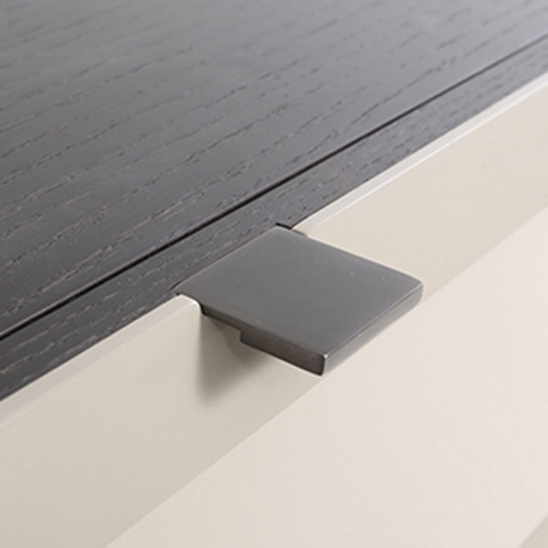 Modern Minimalist Square Gray 2-Drawer Storage Nightstand - Veneered Plywood Frame Bedside Table For Bedroom Lumendat