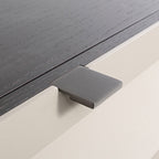 Modern Minimalist Square Gray 2-Drawer Storage Nightstand - Veneered Plywood Frame Bedside Table For Bedroom Lumendat