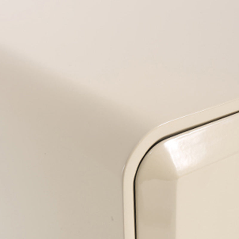 Contemporary Scandinavian Square Cream White 2-Drawer Storage Nightstand For Bedroom Lumendat
