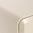 Contemporary Scandinavian Square Cream White 2-Drawer Storage Nightstand For Bedroom Lumendat