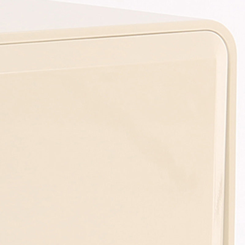 Contemporary Scandinavian Square Cream White 2-Drawer Storage Nightstand For Bedroom Lumendat