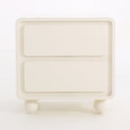 Contemporary Scandinavian Cream White "Cloud" Nightstand - 2-Drawer Storage Bedside Table For Bedroom Lumendat