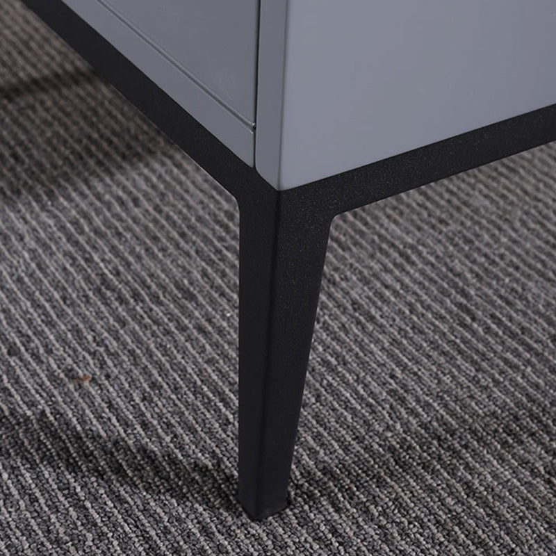 Modern Luxury Square Morandi Grey 2-Drawer Storage Nightstand - Minimalist Elegance Bedside Table For Bedroom Lumendat