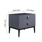 Modern Luxury Square Morandi Grey 2-Drawer Storage Nightstand - Minimalist Elegance Bedside Table For Bedroom Lumendat