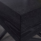 Modern Minimalist 1-Drawer Storage Nightstand - X-Shaped Iron Legs Bedside Table For Bedroom Lumendat