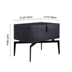 Modern Minimalist Square Dark Gray 1-Drawer Storage Nightstand For Bedroom Lumendat