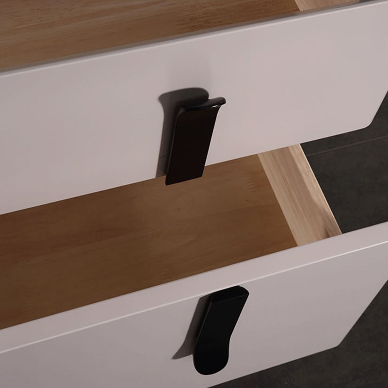 Contemporary Scandinavian Square Beige 2-Drawer Storage Nightstand - Minimalist Bedside Table For Bedroom Lumendat
