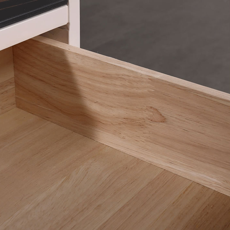 Contemporary Scandinavian Square Beige 2-Drawer Storage Nightstand - Minimalist Bedside Table For Bedroom Lumendat
