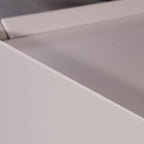 Contemporary Scandinavian Bedside Table - Square Beige 1-Drawer Storage Nightstand For Bedroom Lumendat