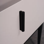 Contemporary Scandinavian Bedside Table - Square Beige 1-Drawer Storage Nightstand For Bedroom Lumendat