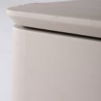 Modern Minimalist Light Beige 2-Drawer Storage Nightstand - Faux Leather Bedside Table For Bedroom Lumendat