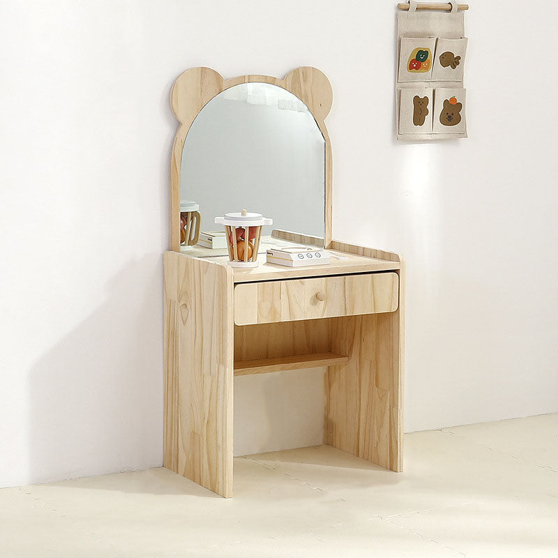 Lumendat Contemporary Creative Rectangular Pine Wood Kids Desk & Chair Set 1-Drawer For Bedroom Lumendat