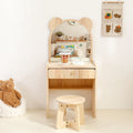 Lumendat Contemporary Creative Rectangular Pine Wood Kids Desk & Chair Set 1-Drawer For Bedroom Lumendat