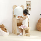 Lumendat Contemporary Creative Rectangular Pine Wood Kids Desk & Chair Set 1-Drawer For Bedroom Lumendat