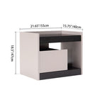 Modern Minimalist Nightstand: Black Oak & Gray Single-Drawer Nightstand - Sleek Matte Finish Storage Bedside Table For Bedroom Lumendat