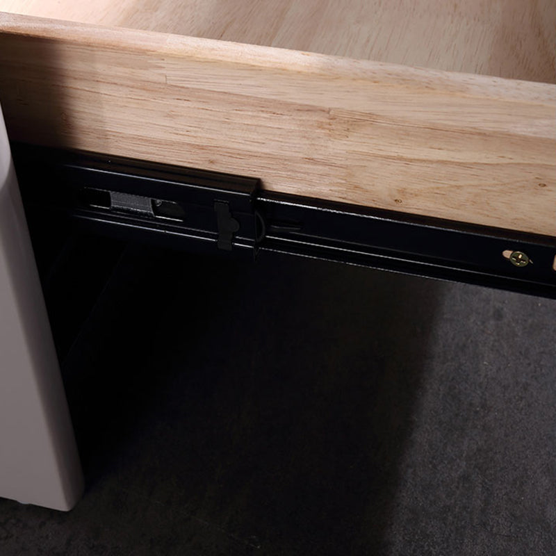 Modern Minimalist Nightstand: Black Oak & Gray Single-Drawer Nightstand - Sleek Matte Finish Storage Bedside Table For Bedroom Lumendat
