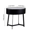Contemporary Luxury High-Leg Nightstand: Marble Look Sintered Stone - Robot Vacuum Friendly Metal Base 1-Drawer Bedside Table For Bedroom Lumendat