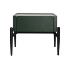 Modern Luxury Dark Green 1-Drawer Nightstand: Stiletto Legs High-End Accent Bedside Table For Bedroom Lumendat