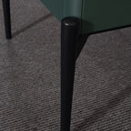Modern Luxury Dark Green 1-Drawer Nightstand: Stiletto Legs High-End Accent Bedside Table For Bedroom Lumendat