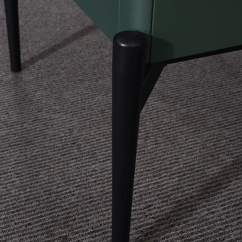 Modern Luxury Dark Green 1-Drawer Nightstand: Stiletto Legs High-End Accent Bedside Table For Bedroom Lumendat