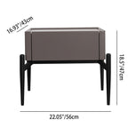Modern Luxury Grayish Brown 1-Drawer Nightstand: Stiletto Legs High-End Accent Bedside Table For Bedroom Lumendat