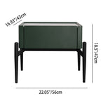 Modern Luxury Dark Green 1-Drawer Nightstand: Stiletto Legs High-End Accent Bedside Table For Bedroom Lumendat