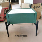 Modern Luxury Dark Green 1-Drawer Nightstand: Stiletto Legs High-End Accent Bedside Table For Bedroom Lumendat