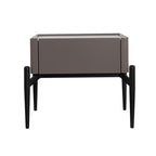 Modern Luxury Grayish Brown 1-Drawer Nightstand: Stiletto Legs High-End Accent Bedside Table For Bedroom Lumendat