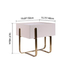 Modern Luxury Matte Beige Nightstand: Floating Design Titanium-Coated Stainless Steel-Single Drawer Bedside Table For Bedroom Lumendat