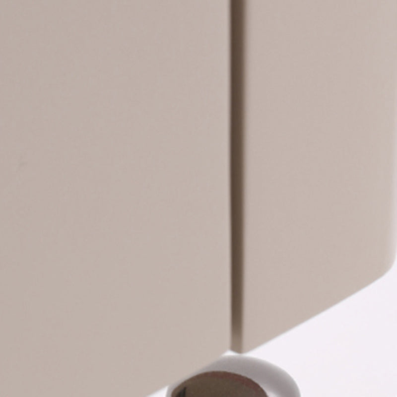 Modern Minimalist Beige Nightstand: Black Tempered Glass Top - Dual-Drawer Storage Bedside Table For Bedroom Lumendat