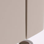 Modern Minimalist Beige Nightstand: Black Tempered Glass Top - Dual-Drawer Storage Bedside Table For Bedroom Lumendat