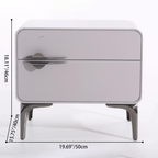 Modern Minimalist White Dual-Drawer Nightstand: Lightweight Iron Leg Design - Scandinavian-Style Storage Bedside Table For Bedroom Lumendat
