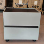 Modern Minimalist Dual-Drawer Nightstand: Light Luxury - Greige Neutral Storage Bedside Table For Bedroom Lumendat