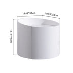 Modern Minimalist Round Nightstand: Single Drawer - Off-White/Black Curved Design Storage Bedside Table For Bedroom Lumendat