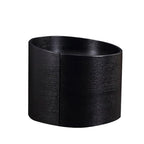 Modern Minimalist Round Nightstand: Single Drawer - Off-White/Black Curved Design Storage Bedside Table For Bedroom Lumendat