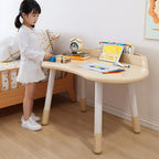 Lumendat Contemporary Scandinavian Oval Solid Wood Eco-Panel Rubber Injection- Molding Height-Adjustable Kids Desk & Chair Set For Bedroom Lumendat
