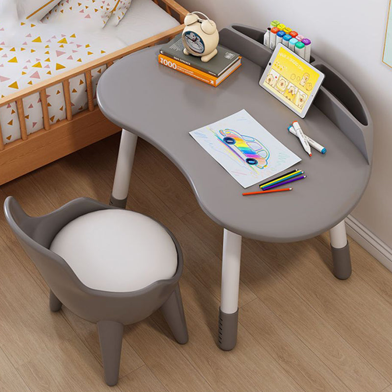 Lumendat Contemporary Scandinavian Oval Solid Wood Eco-Panel Rubber Injection- Molding Height-Adjustable Kids Desk & Chair Set For Bedroom Lumendat