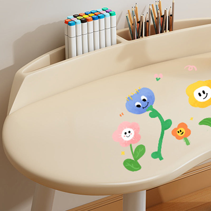 Lumendat Contemporary Scandinavian Oval Solid Wood Eco-Panel Rubber Injection- Molding Height-Adjustable Kids Desk & Chair Set For Bedroom Lumendat