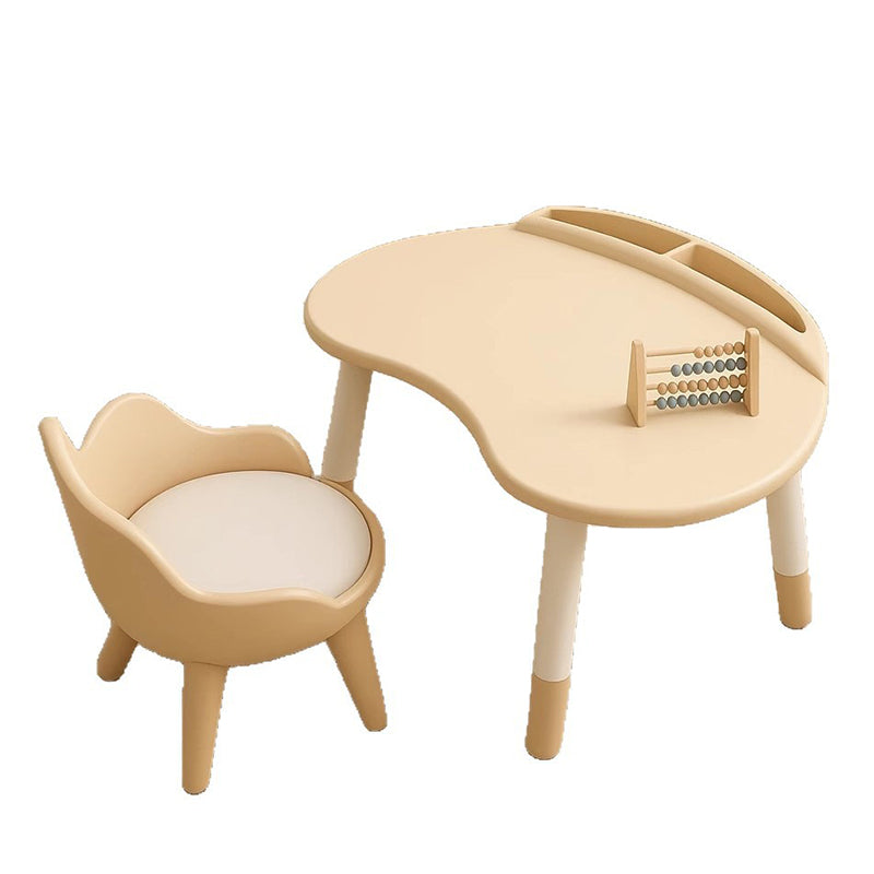 Lumendat Contemporary Scandinavian Oval Solid Wood Eco-Panel Rubber Injection- Molding Height-Adjustable Kids Desk & Chair Set For Bedroom Lumendat
