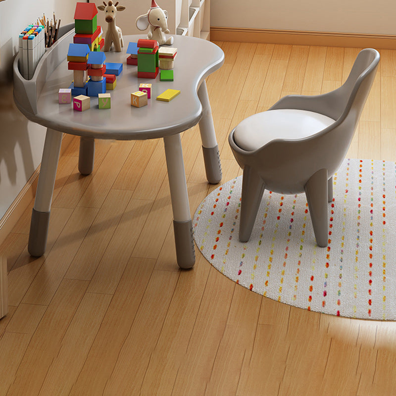 Lumendat Contemporary Scandinavian Oval Solid Wood Eco-Panel Rubber Injection- Molding Height-Adjustable Kids Desk & Chair Set For Bedroom Lumendat