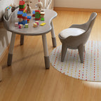 Lumendat Contemporary Scandinavian Oval Solid Wood Eco-Panel Rubber Injection- Molding Height-Adjustable Kids Desk & Chair Set For Bedroom Lumendat