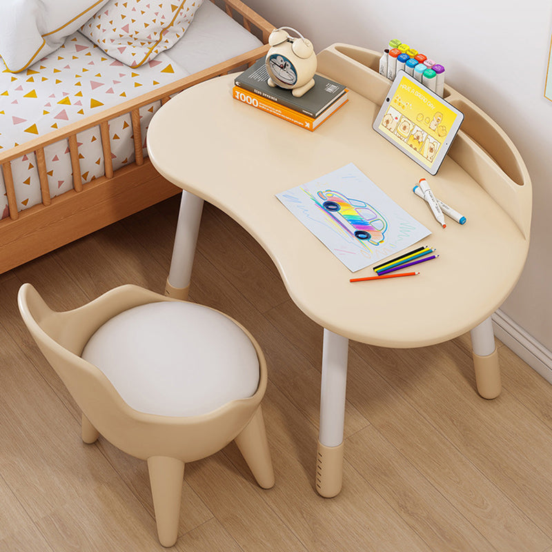 Lumendat Contemporary Scandinavian Oval Solid Wood Eco-Panel Rubber Injection- Molding Height-Adjustable Kids Desk & Chair Set For Bedroom Lumendat