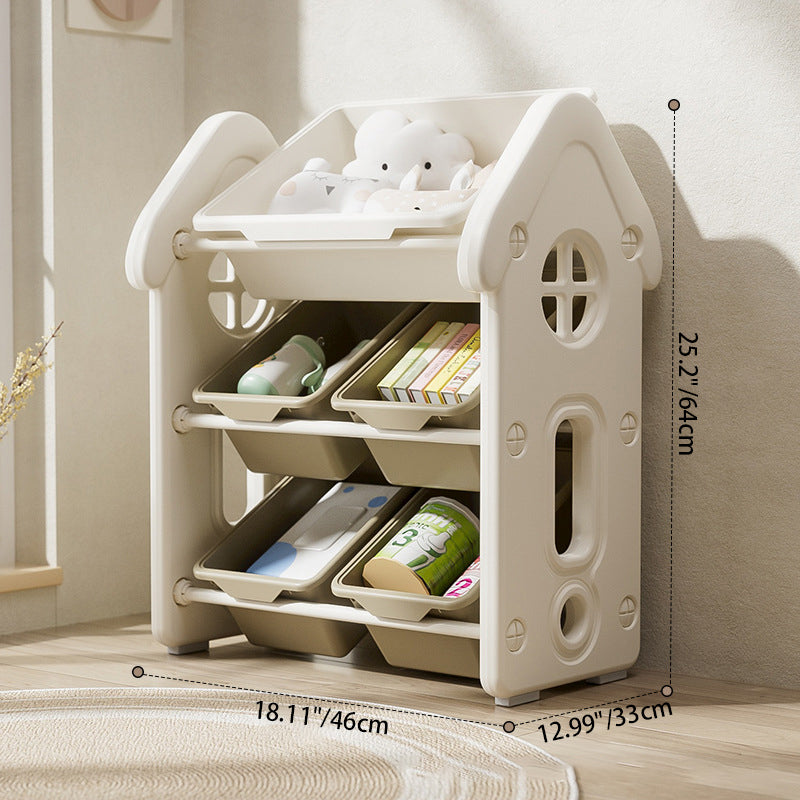 Lumendat Contemporary Creative Rectangular HDPE Treehouse-Shape Storage Cabinet 3-Tier For Bedroom & Living Room Lumendat