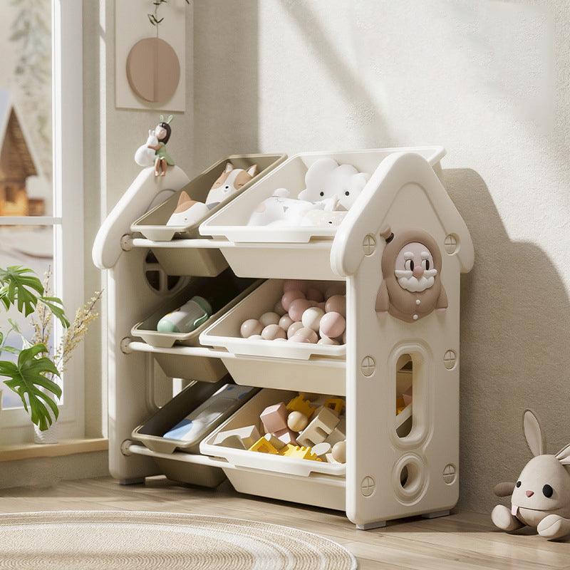 Lumendat Contemporary Creative Rectangular HDPE Treehouse-Shape Storage Cabinet 3-Tier For Bedroom & Living Room Lumendat