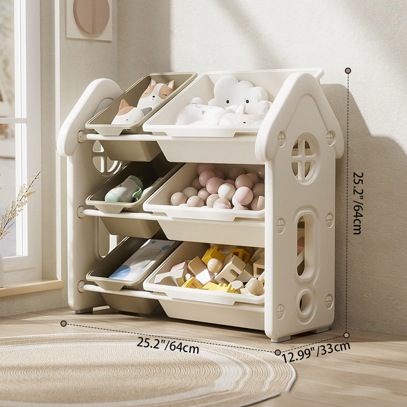 Lumendat Contemporary Creative Rectangular HDPE Treehouse-Shape Storage Cabinet 3-Tier For Bedroom & Living Room Lumendat