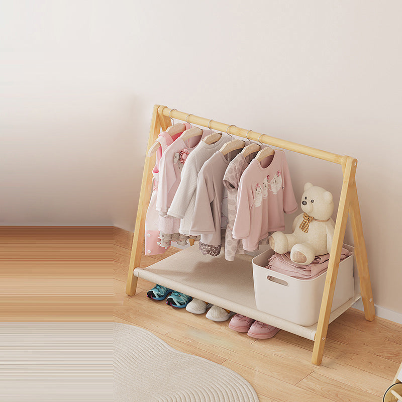 Lumendat Contemporary Scandinavian Rectangular Natural Nan Bamboo Foldable Kids Hall Tree 2/4-Tier For Bedroom Lumendat
