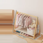 Lumendat Contemporary Scandinavian Rectangular Natural Nan Bamboo Foldable Kids Hall Tree 2/4-Tier For Bedroom Lumendat